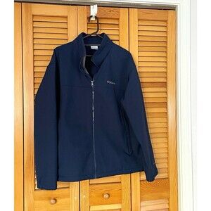 Columbia Omni-Shield Men’s 2XL Navy Blue Softshell Fleece Lined Jacket Full Zip